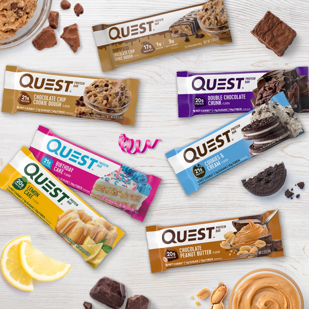 Bánh Protein Bar Quest bán chạy nhất Amazon hộp 12 bar đủ vị