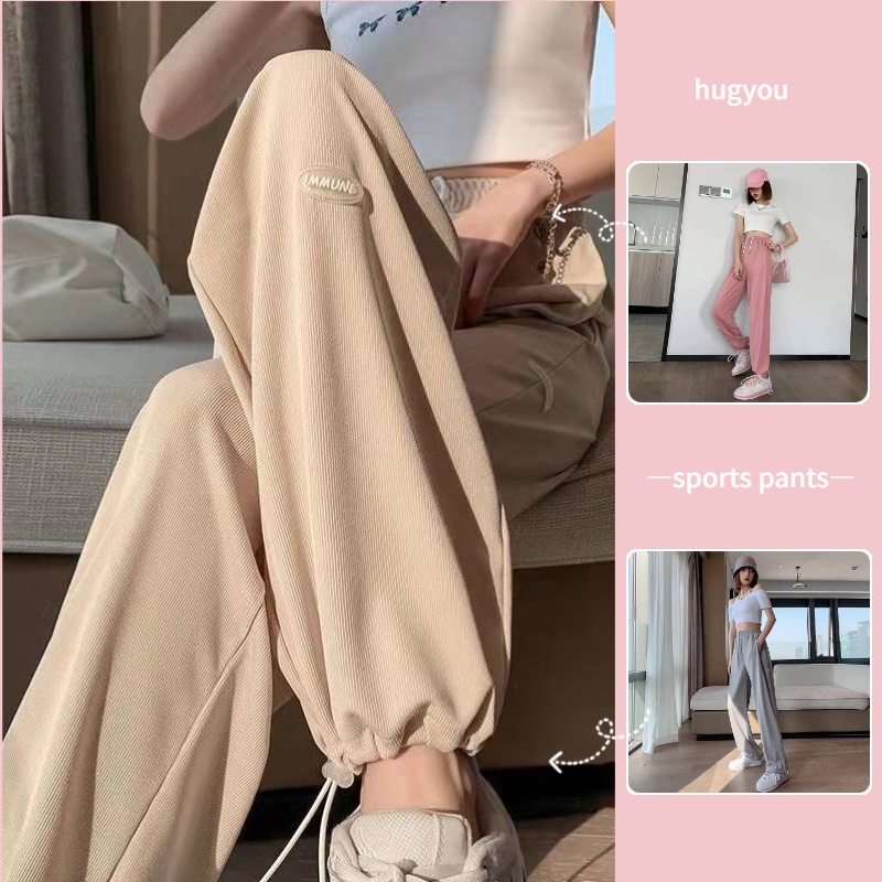 Quần rộng thiết kế độc đáo phong cách thể thao ống năng động thời trang dành cho nữ