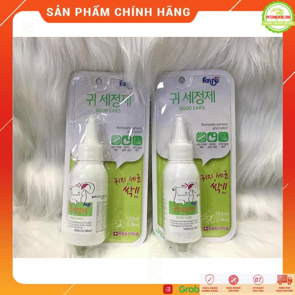 Nước rửa tai Good Ears 100ml Forcans cho chó mèo ⚜ FREESHIP ⚜ chiết xuất Olive làm sạch ngứa sát khuẩn