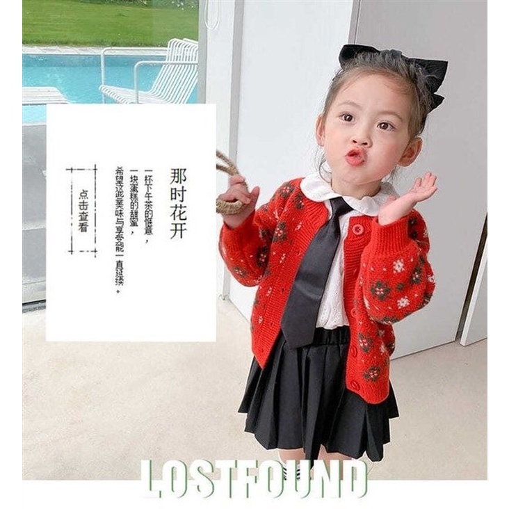 Áo Khoác Cardigan Xuân Thu Mới Cho Bé Gái