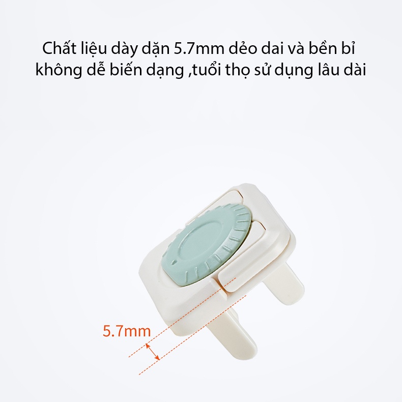 Bộ 24 nút bịt ổ cắm điện cao cấp KUB làm từ nhựa chống cháy V0, bịt ổ điện có khóa xoay chốt an toàn cho bé