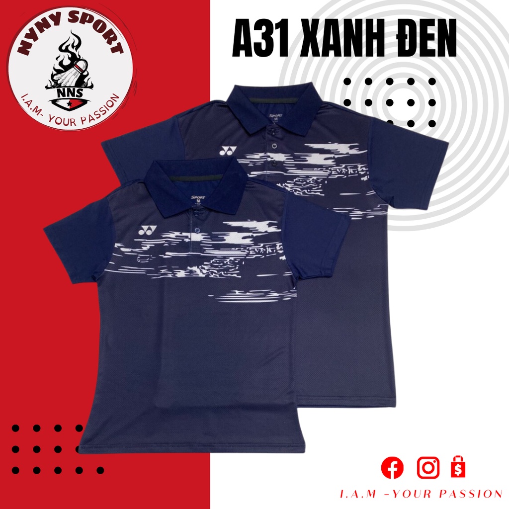 Áo thể thao A31 CÓ CỔ/ thấm hút tốt- mềm mại thoải mái