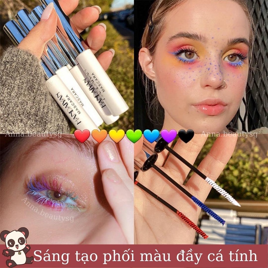 Mascara chuốt mi tơi mi nhiều màu Trắng/Xanh/Hồng/Tím/Đỏ không lem lâu trôi