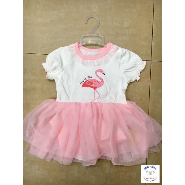 Body váy hồng hạc hàng cao cấp kute đáng yêu cho bé gái body cộc tay nhiều mẫu cho bé sơ sinh đầy tháng