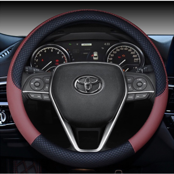 Vỏ Bọc Vô Lăng Xe Hơi Toyota Camry Vios Altis Rush Avanza Vellfire Hilux Wish Innova 38cm Bằng Da PU Chống Trượt