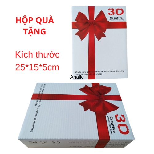 Đèn ngủ trang trí, đèn ngủ 3D thích hợp làm quà tặng Người yêu Sinh nhật Giáng sinh (16 màu đầu cắm USB có điều khiển)