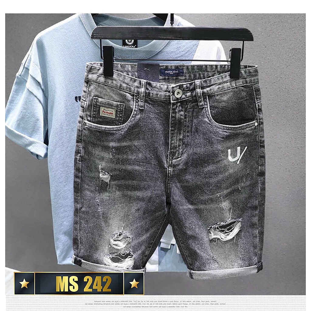 Chín  mẫu quần short jean nam tông màu đen cho ae yêu thích lựa chọn