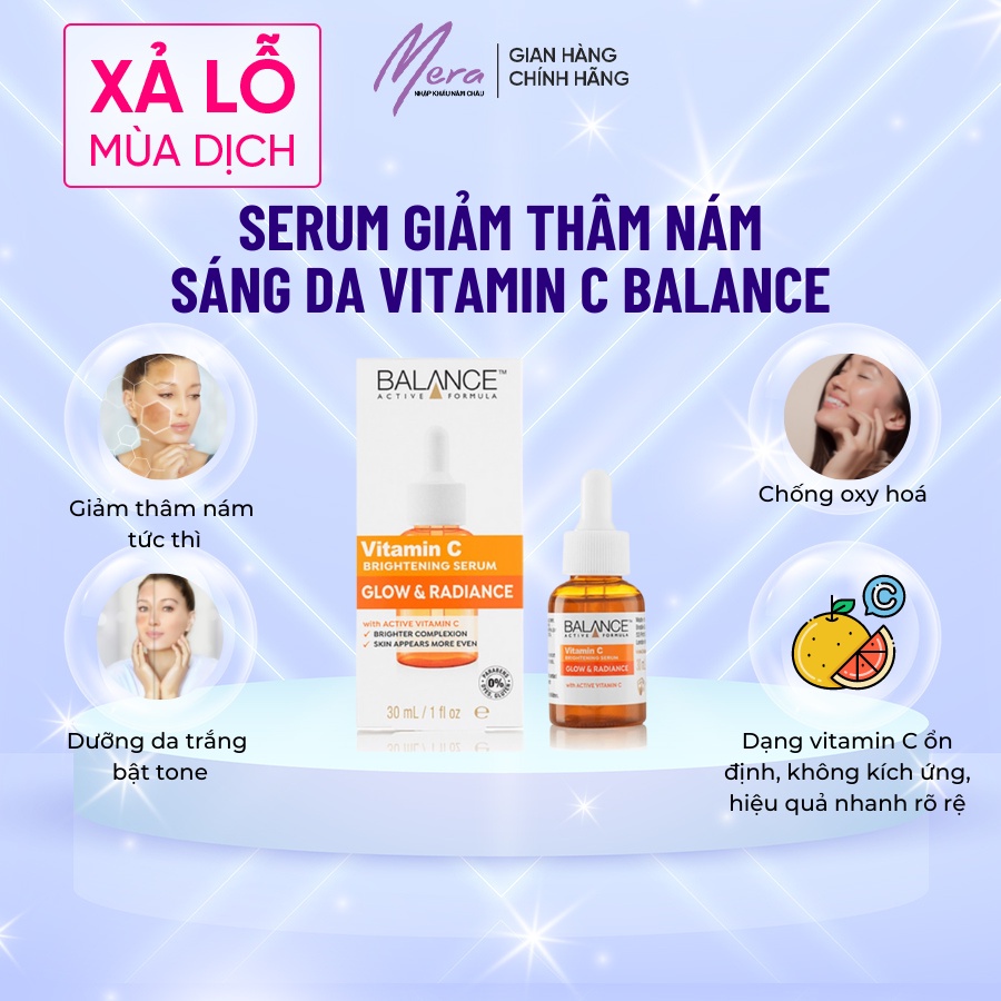 Serum Trắng Da, Mờ Thâm Balance Active Formula Vitamin C Brightening 30ml