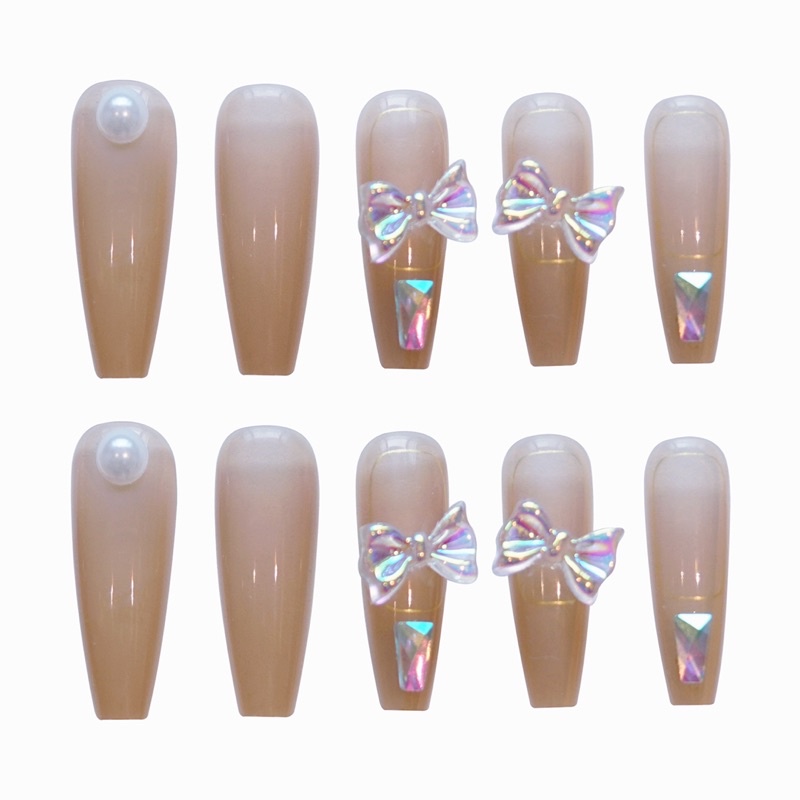 Set 24 móng giả D838 đính đá cao cấp ( Tặng kèm keo và dũa )