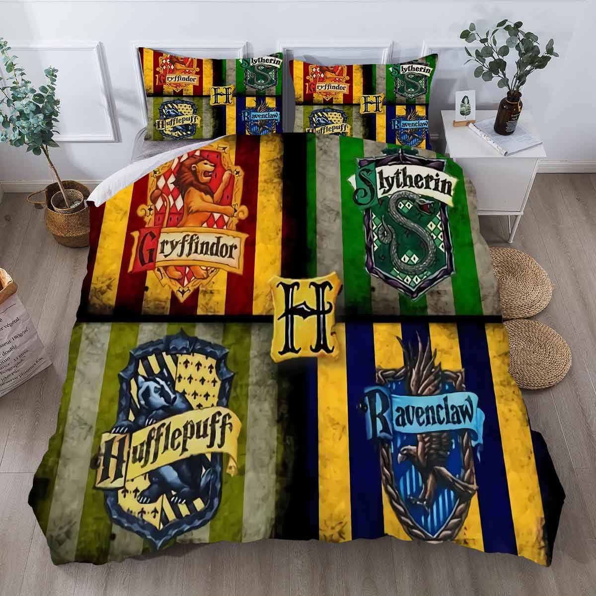 Bộ Chăn Ga Và Vỏ Gối 3 Trong 1 In Hình Nhân Vật Phim Harry Potter