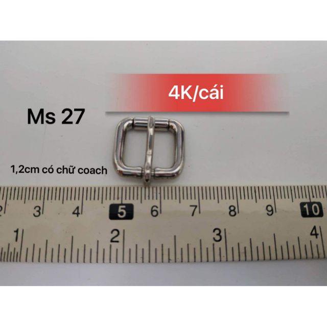 Khoá kim 1,2cm màu bạc-TK27(giá 1 cái)