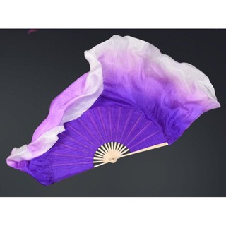 CỔ TRANG Quạt lụa múa loại ngắn loang màu, mẫu mới ***
