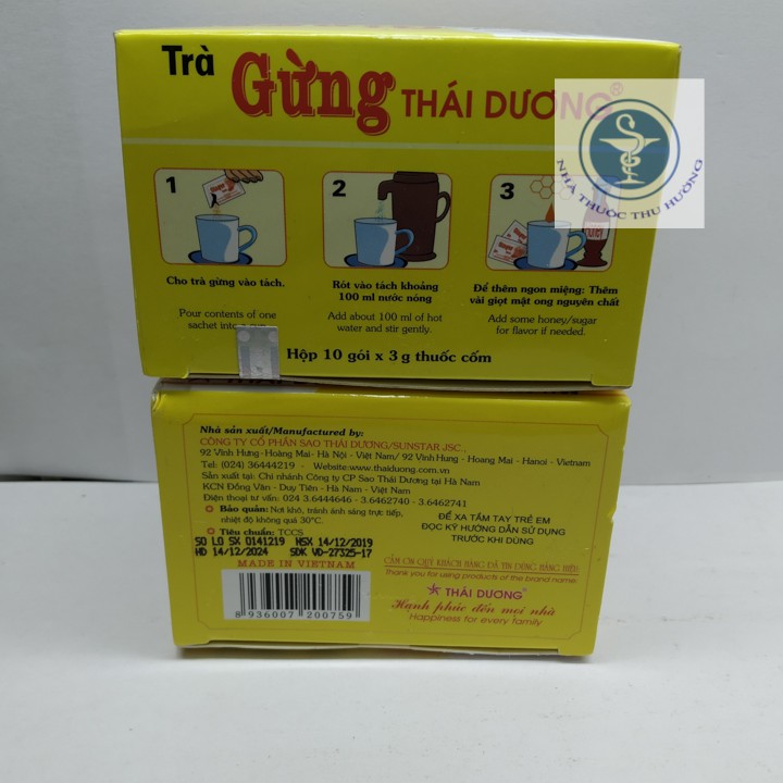 Trà Gừng Thái Dương - Hộp 10 Gói