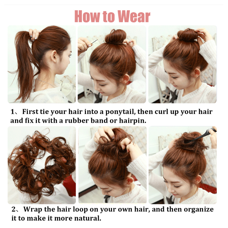 Búi tóc giả WIGSIN xoăn co giãn thời trang sành điệu dành cho nữ