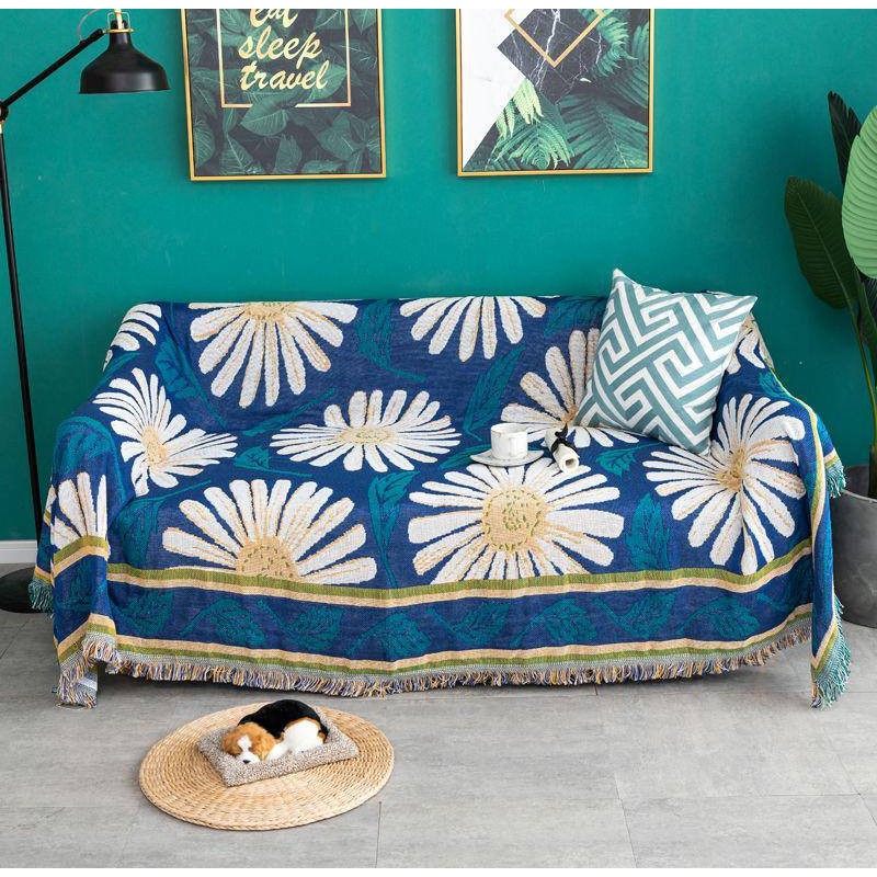 Thảm Dệt Cotton Vintage, Thảm Phủ Ghế Sofa, Làm Khăn Trải Bàn [FREESHIP]