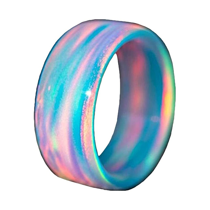 Nhẫn Resin Đính Đá Nhiều Màu Sắc Lấp Lánh Phong Cách Retro