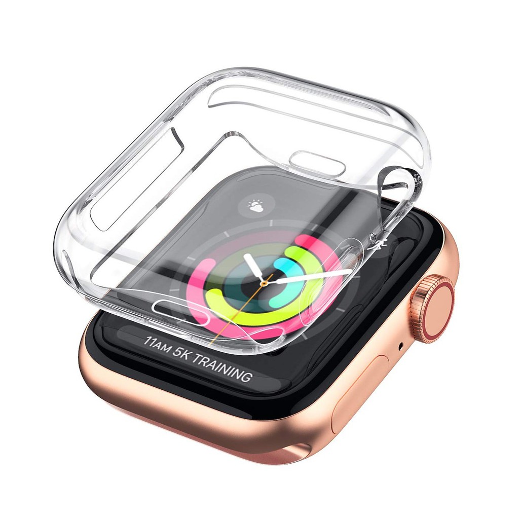 Bộ 2 Case Ốp Dẻo Silicon Dành Cho Apple Watch 40mm Series 4 (Chống Va Đập Trầy Xước, Chống Bụi, Bảo Vệ Viền Và Mặt Đồng