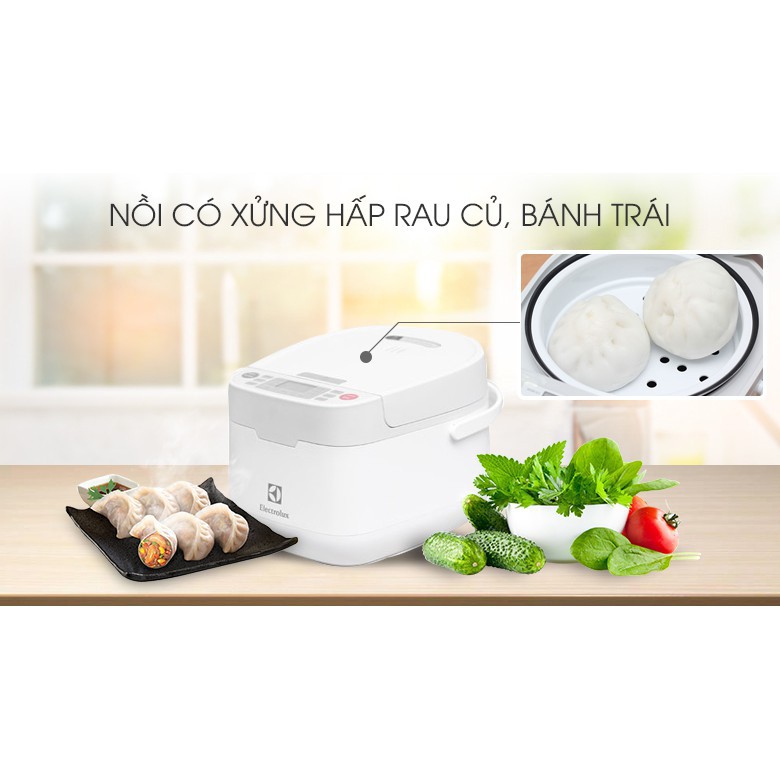 Nồi Cơm Điện Tử Electrolux ERC6503W - 1.2L (Trắng) - Hàng chính hãng