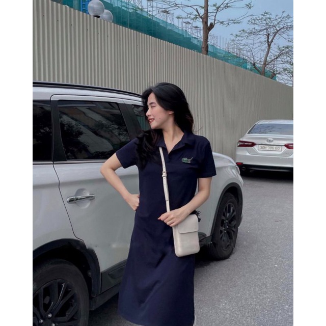 [RẺ VÔ ĐỊCH] Váy Polo Thêu Cá Sấu Quảng Châu Cao Cấp, Đầm Cổ Bẻ Dáng Suông