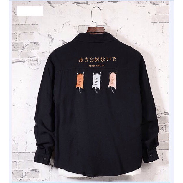 Áo khoác sơ mi unisex dài tay họa tiết DT04 | BigBuy360 - bigbuy360.vn