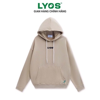 Áo Nỉ Hoodie LYOS Basic Logo Đen/ Nâu Sáng