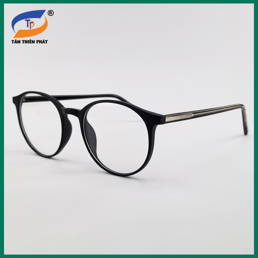 Gọng kính cận nam nữ mắt tròn nhựa màu đen, hồng, xám 8243. Tròng kính giả cận 0 độ chống ánh sáng xanh, chống tia UV