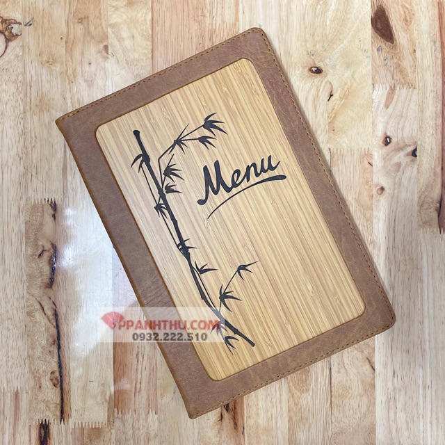 2030 - CUỐN MENU -  BÌA MENU DA GỖ 10-20 LÁ GỖ (20x30 cm)