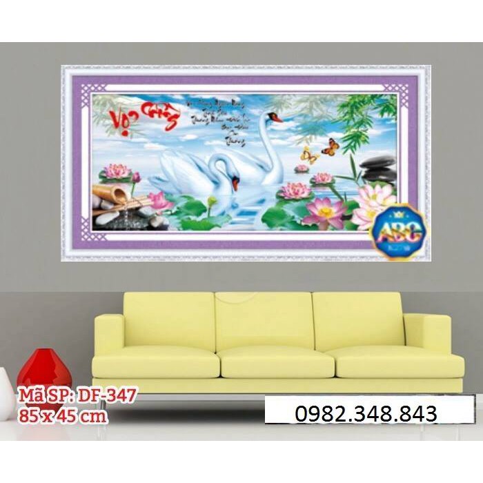 Tranh đính đá vợ chồng, KT:85x45cm, Tranh gắn đá tự làm.