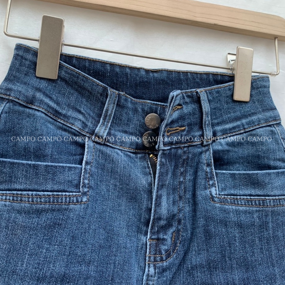 Quần jeans ống đứng CAMPO 2 cúc Quần co giãn 4 chiều siêu nâng mông buff dáng cực đẹp