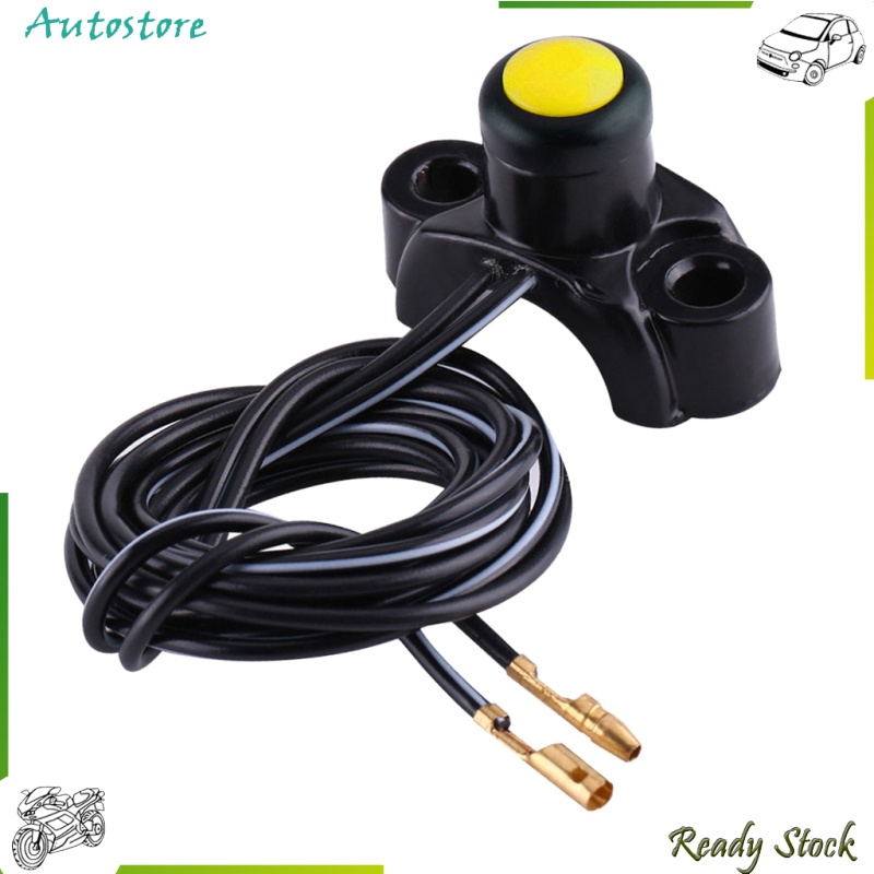 【Autostore】 Motorcycle ATV 22mm Handlebars Engine Kill Stop Start Button Switch - Black