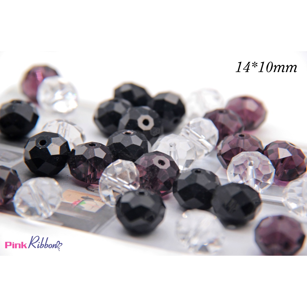 Set 10 hạt - Hạt pha lê bánh cam cỡ lớn 10 x 14mm