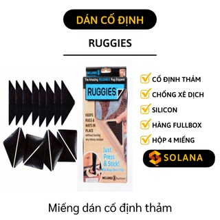 Combo 4 miếng dán - Miếng dán Ruggiec cố định thảm giúp giữ tấm thảm cố định, khăn bàn không bị xê dịch 2290