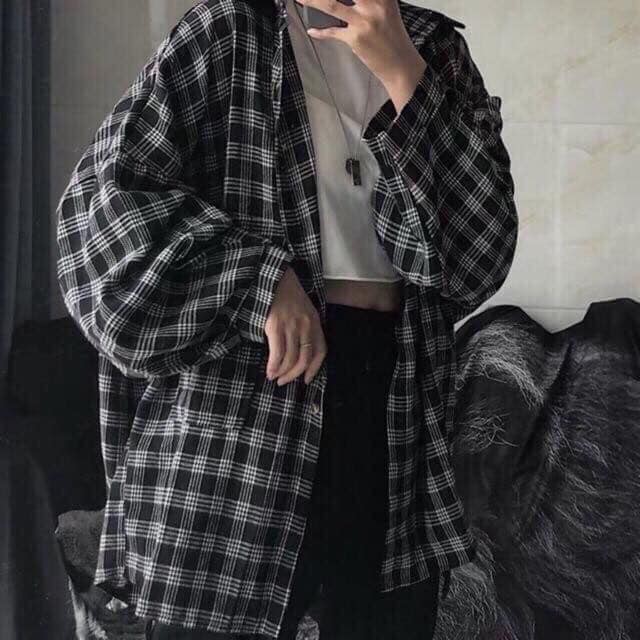 Áo sơ mi thô kẻ caro