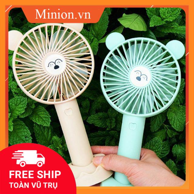 Quạt Mini Cầm Tay Tích Điện 1 Chế Độ Gió Có Chân Đế có thể sạc