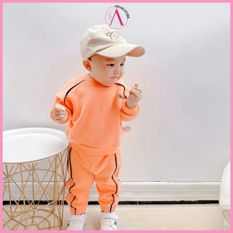 Bộ Thu Đông Dài Tay Cho Bé Trai Và Bé Gái Chất Nỉ Da Cá Cho Bé Từ 8 Đến 28kg ANAN STORE QATE B-SPOT