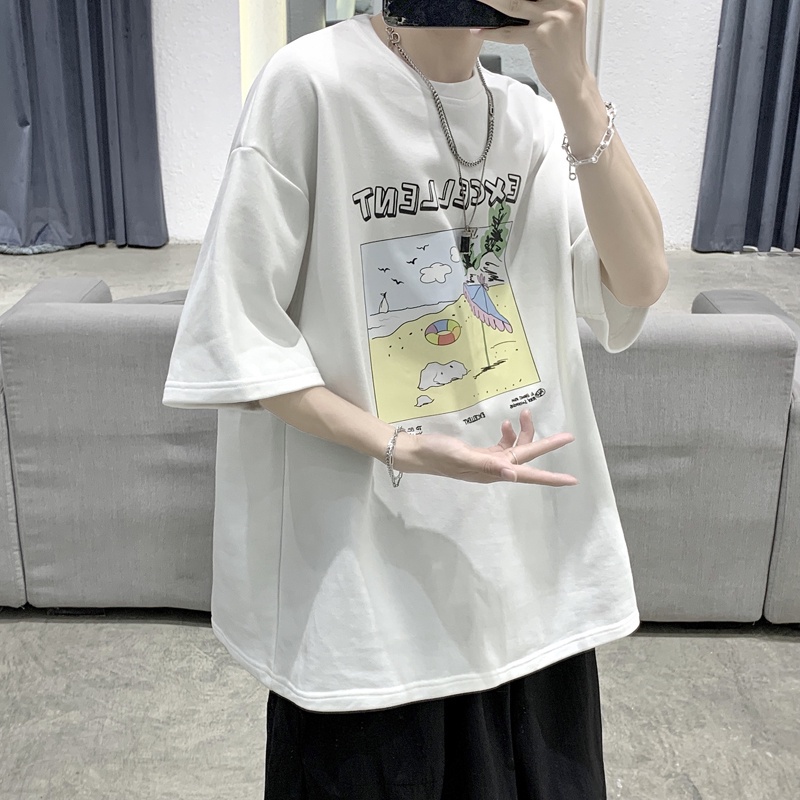 Áo Thun Cotton Tay Ngắn Dáng Rộng Thiết Kế Mới 2021 Thời Trang Mùa Hè Theo Phong Cách Nhật Hàn Cho Nữ