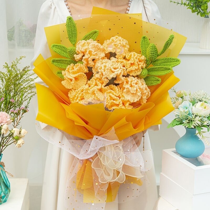 Bó Hoa Đan Len Thủ Công Làm Quà Tặng Sinh Nhật / Valentines