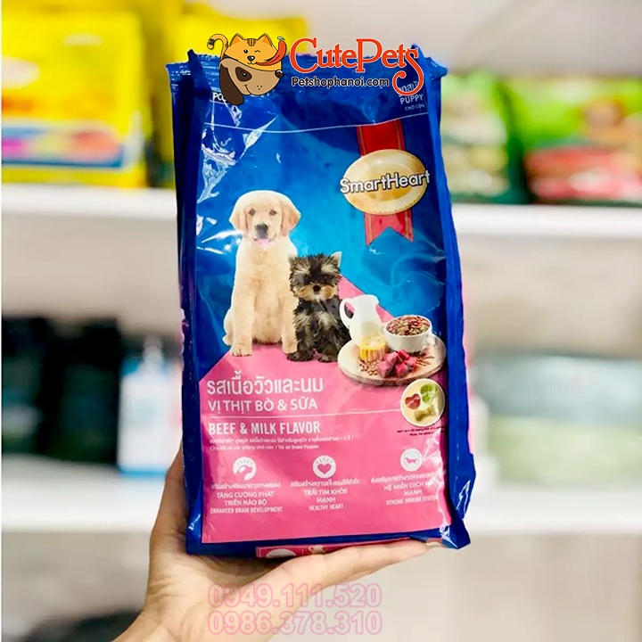 Thức ăn cho chó con Smart Heart Puppy 400g Vị thịt bò và sữa - Phụ kiện thú cưng Hà Nội