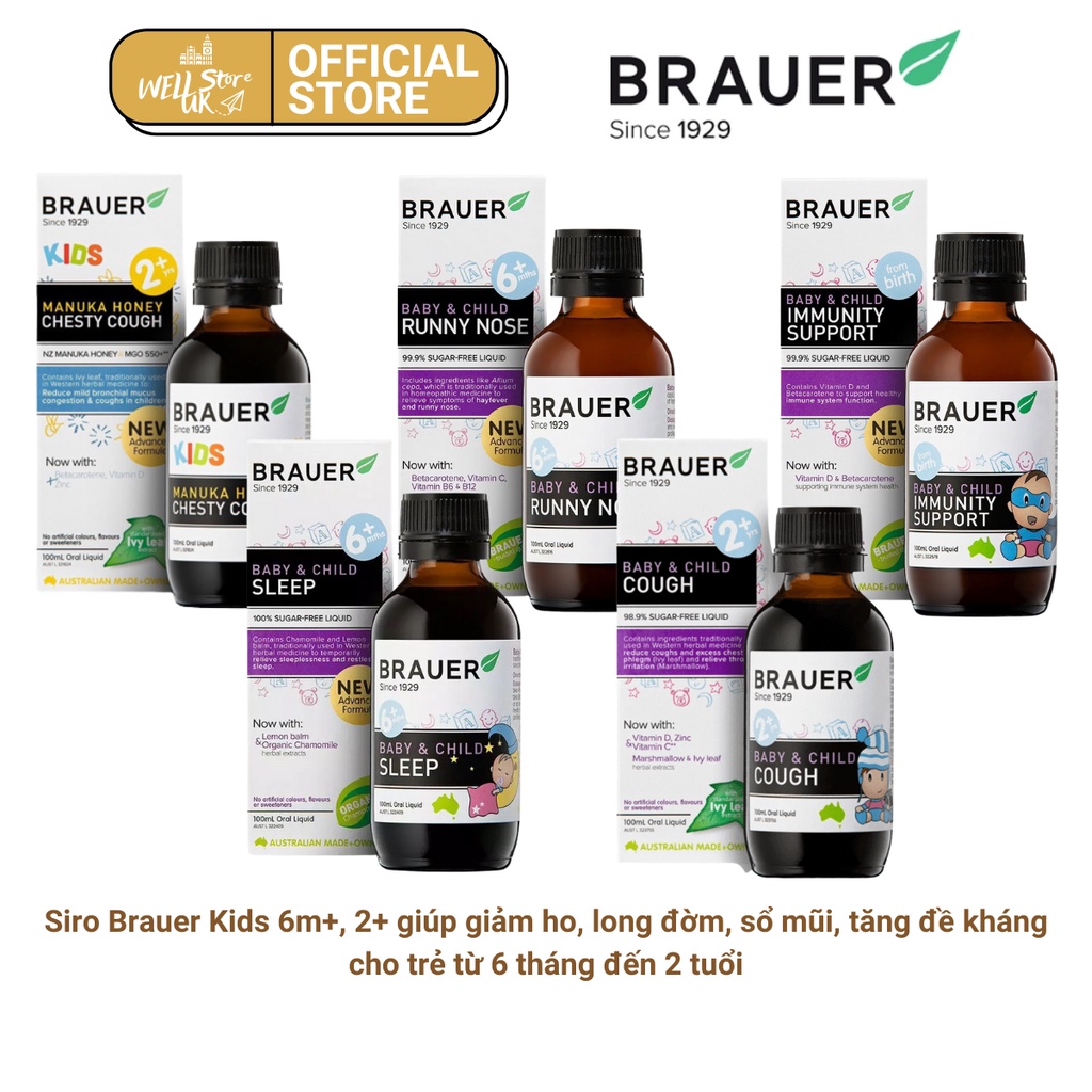Siro Brauer tăng sức đề kháng cho bé từ 6 tháng tuổi lọ 100ml