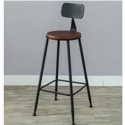 ghế bar khung sắt mặt gỗ GB08