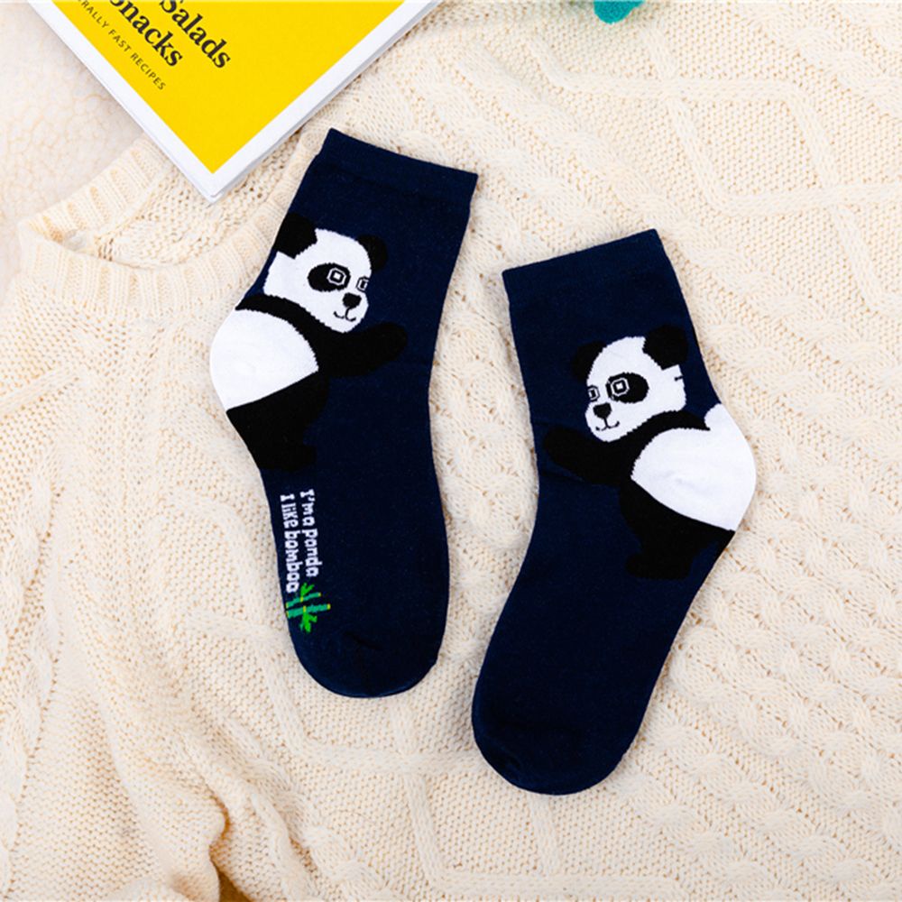 IVORY Fashion Cartoon Animal Socks Cute Crew socks Women Cotton Socks Happy Female Bear Dog Absorb Sweat 1 Pair Mid-tube