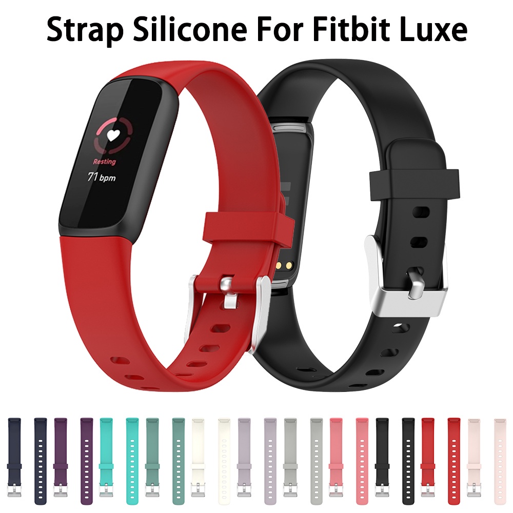 Dây Đeo Thay Thế Chất Liệu Silicon Màu Trơn Cho Fitbit Luxe