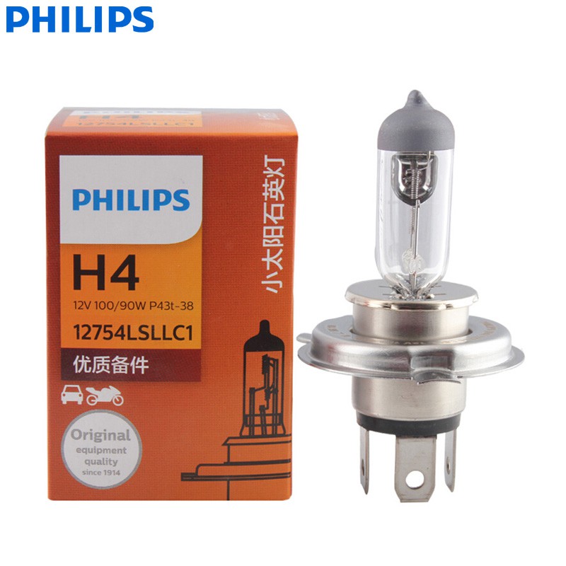 Đèn Pha Ô Tô PHILIPS Chân H1, H4 - 12V 100W