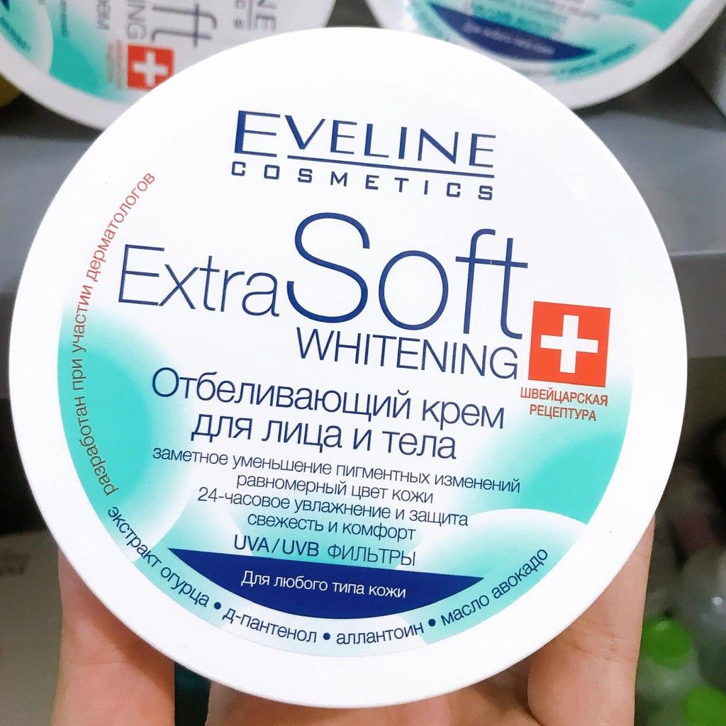 Kem Dưỡng Trắng Da Mặt Và Body EVELINE Extra Soft Whitening Face and Body Cream - myphamchinhhangladycare