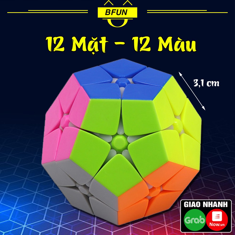 Rubik MEGAMINX 2x2 KHÔNG VIỀN - Rubik 2x2 Megaminx Xoay Trơn Mượt, Đồ Chơi Xếp Hình Thông Minh BFUN (Shop Có Rubik 3x3)