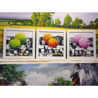 [BAO GIÁ SHOPEE]_TRANH SƠN DẦU HỌA SĨ VẼ - TRANH CÂY BỐN MÙA(35X35)