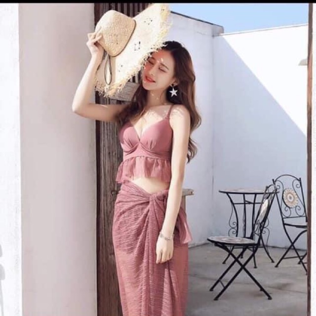 Bộ đi biển, bộ bơi 3 chị tiết cúp ngực sexy mã 8809