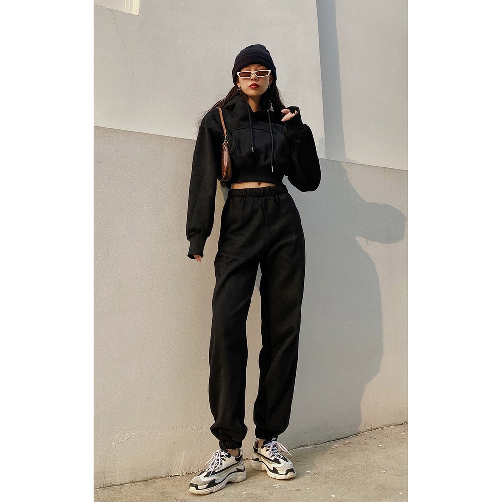 Quần Jogger nữ Nori Pants QJG001 dài ống rộng bo gấu nỉ bông trendy, thoải mái, dễ phối đồ - Uni By Heart