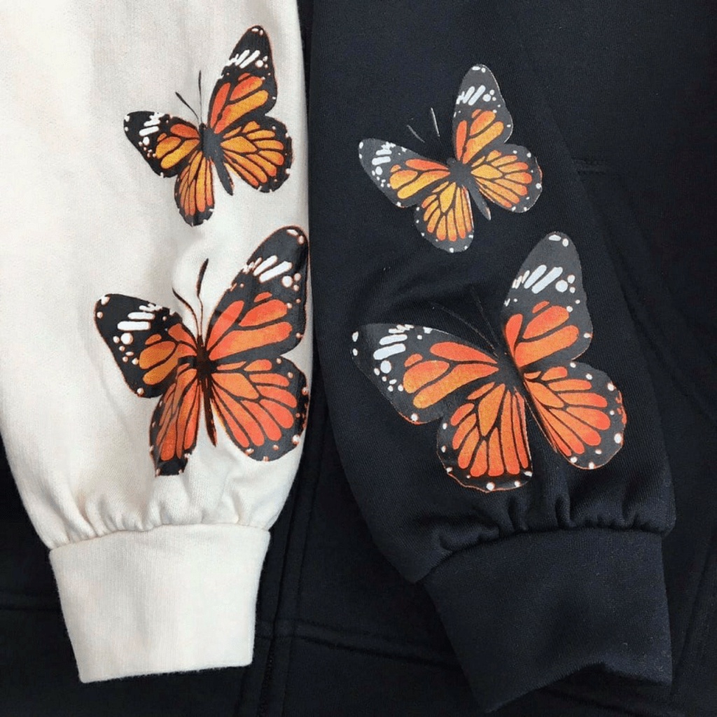 Áo hoodie, áo khoác thun nỉ nữ cực đẹp BƯỚM from rộng dài mềm mịn thoáng mát TP [NewUnisex]