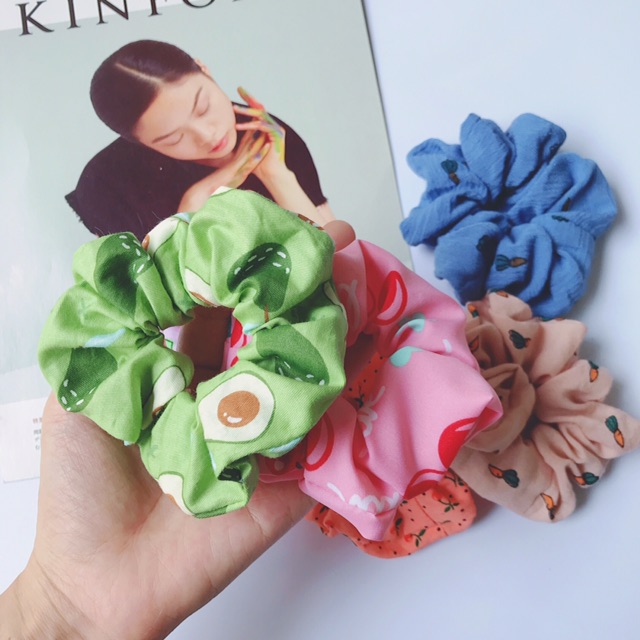 Cột tóc vải trái cây mùa hè - scrunchies